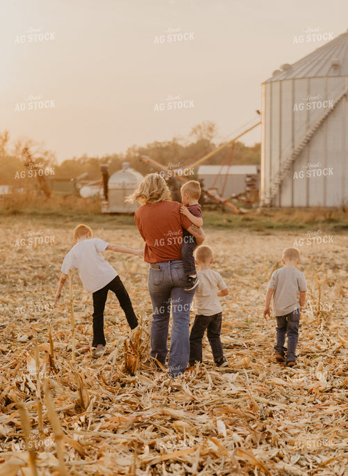 Farm Family Visit During Corn Harvest 185130