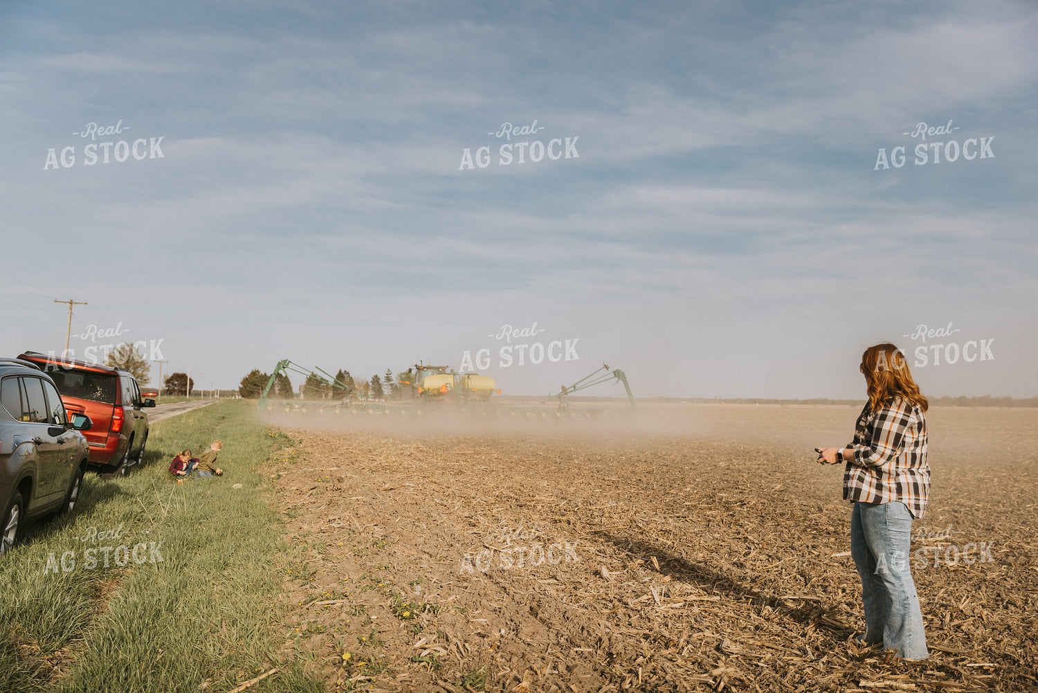 Farm Family in Field by Planter 8191