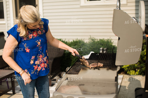 Farm Wife Grilling Steak 4417