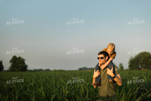 Father and Son in Corn Field 8151