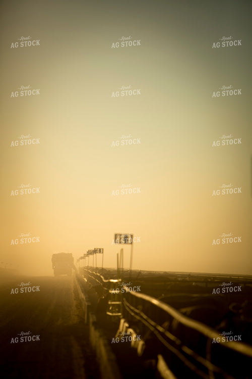Feedyard Feed Truck at Sunrise 3811