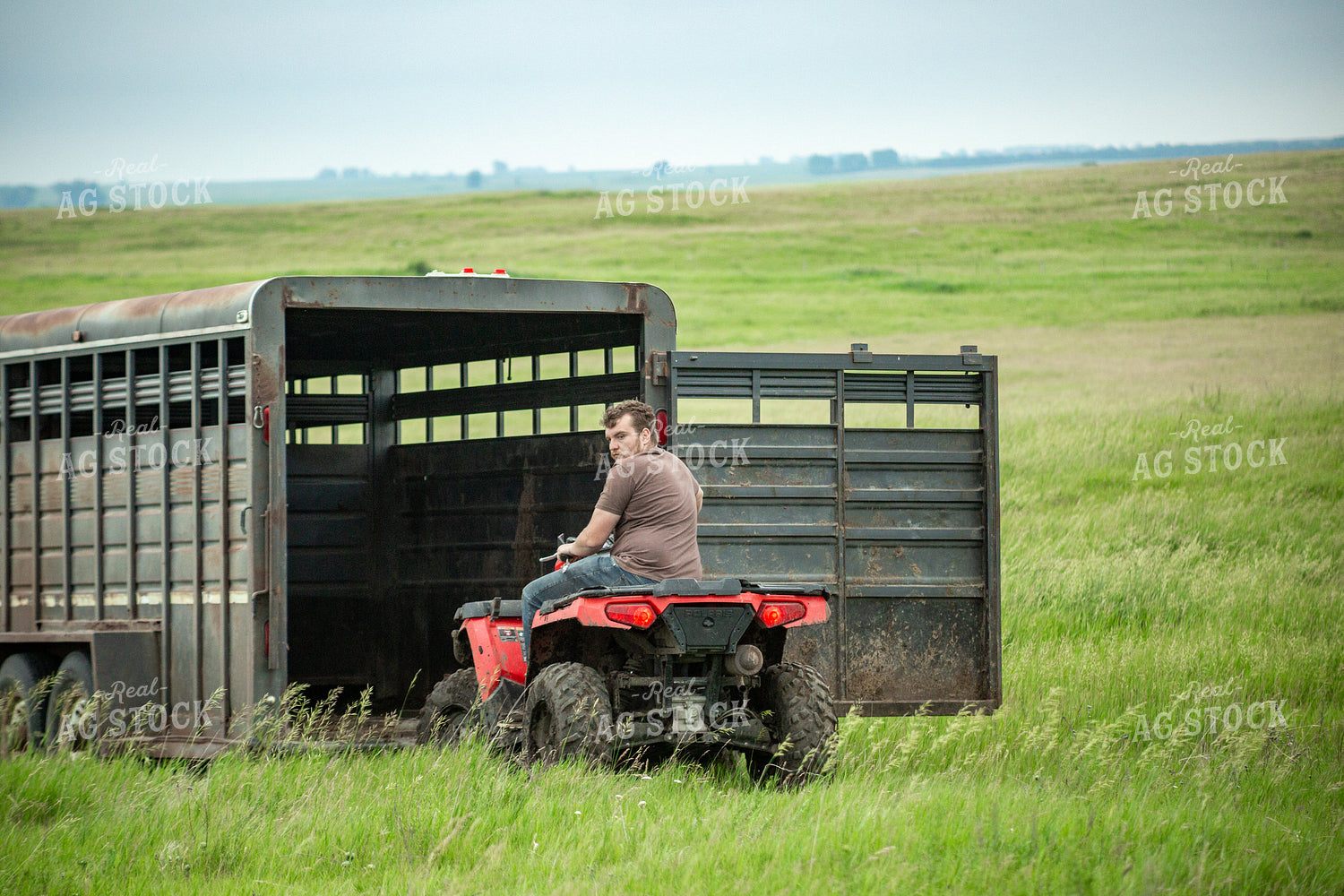 Farmer Riding 4-Wheeler 155636