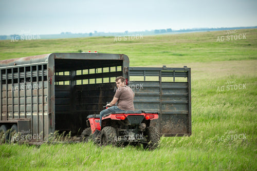 Farmer Riding 4-Wheeler 155636