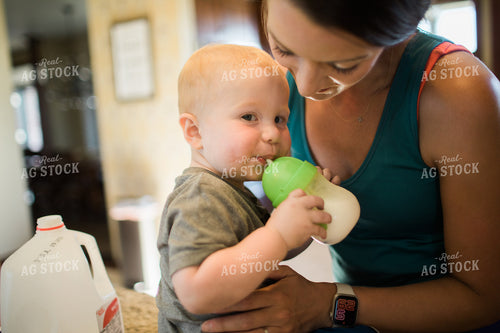 Rural Mom with Toddler Drinking Milk 6162