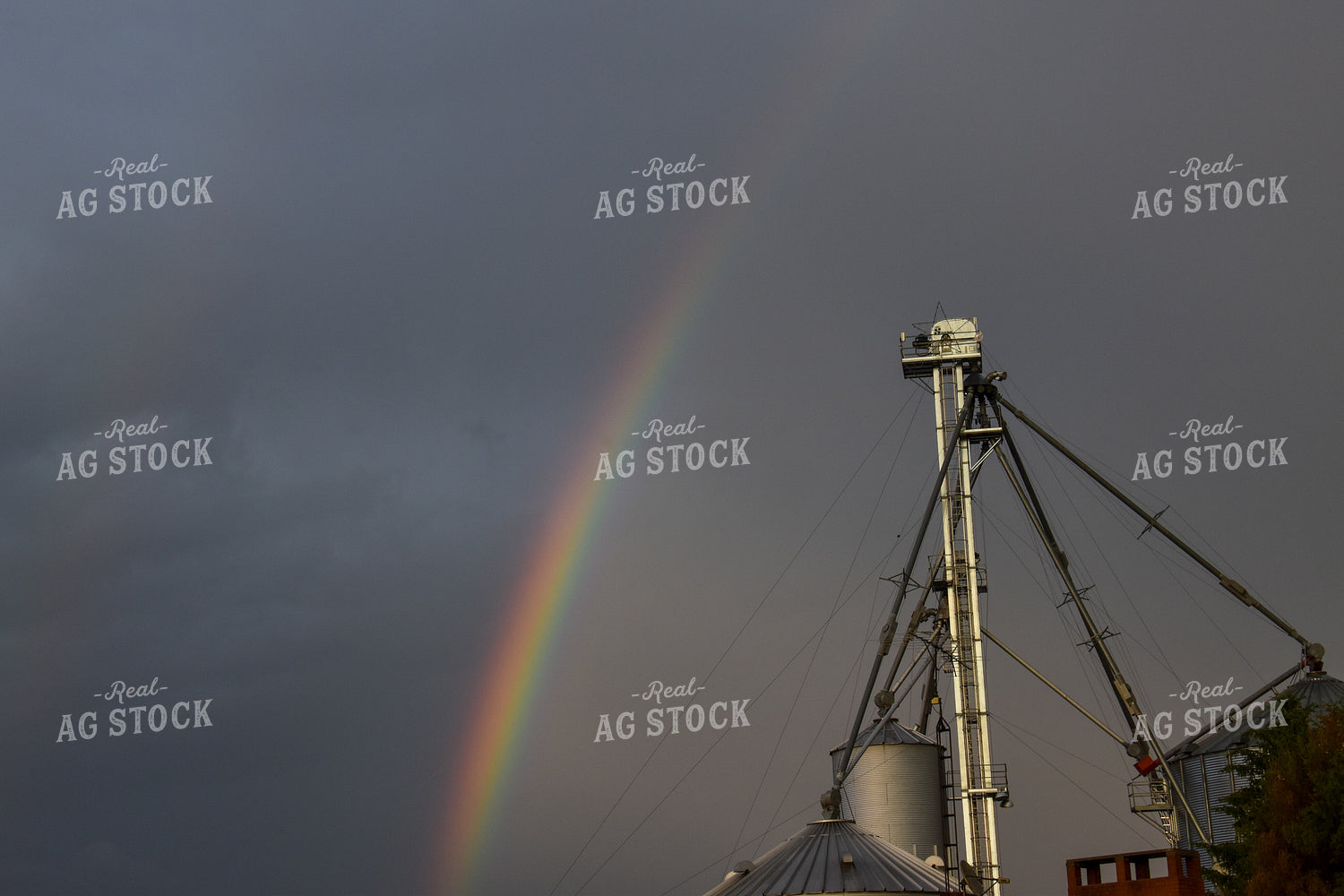 Rainbow Over Grain Leg and Grain Bins 84028