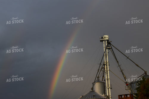 Rainbow Over Grain Leg and Grain Bins 84028