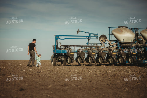 Farmer with Daughter and Planter 4206