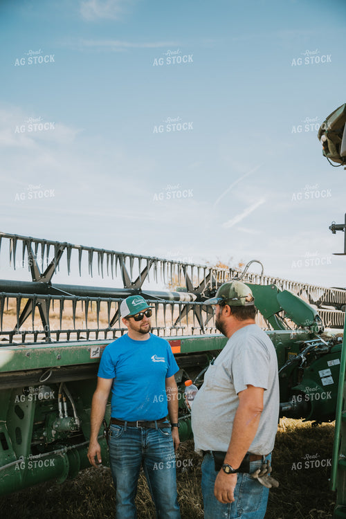 Farmers Talking Near Combine Head 7092