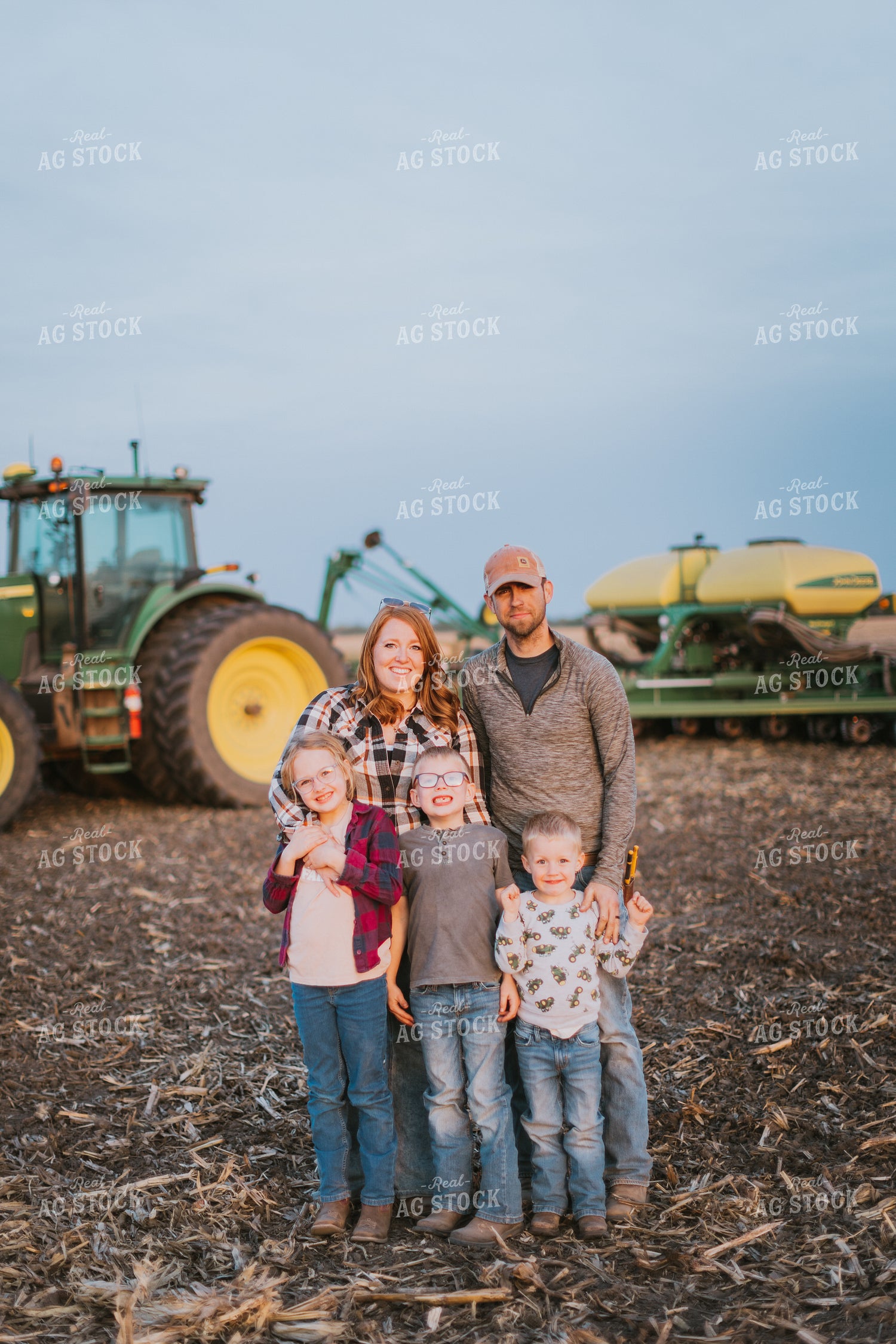 Farm Family in Field by Planter 8243