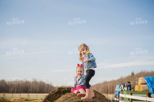 Farm Kids on Hay Bales 169005