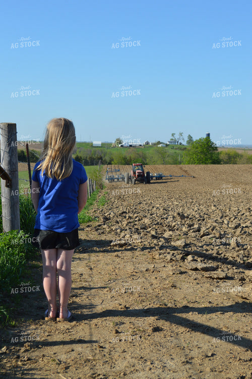 Farm Kid Watching Planter 206088