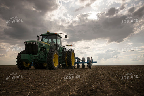 Front Angle of Tractor Planting Field from Ground Level 135021