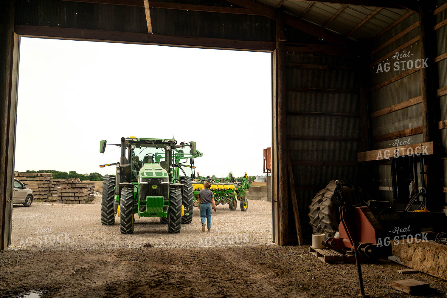 Female Farmer Walking by Planter 115713