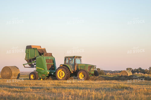 Tractor Baling Hay 72092