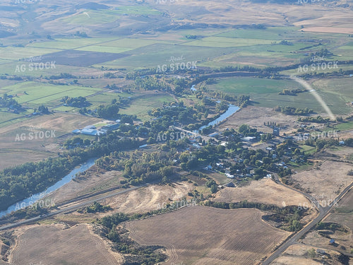 Aerial of Rural Community and Farmland 122016