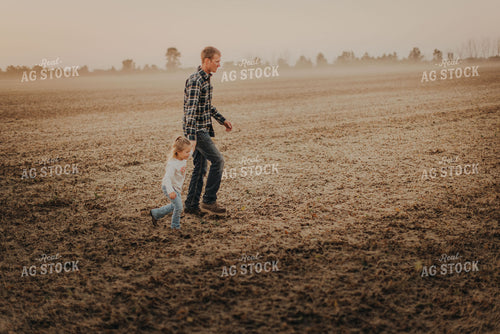 Farm Family Walking in Field 9278