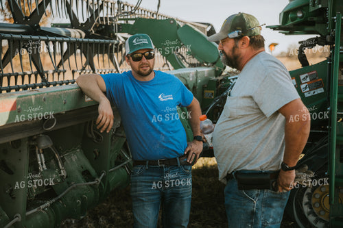 Farmers Talking Near Combine Head 7090