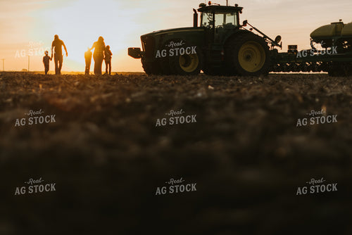 Farm Family in Field by Planter 8235