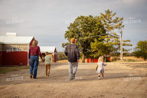 Family Walking Across Farmyard 268115