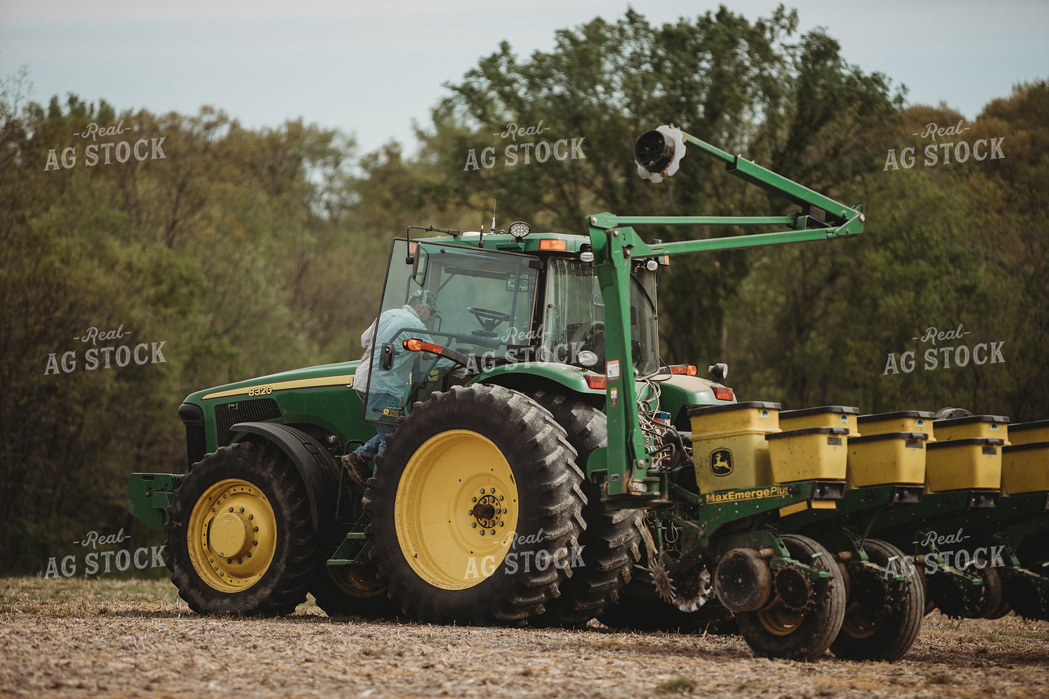 Farmer Getting into Tractor Planter 4019