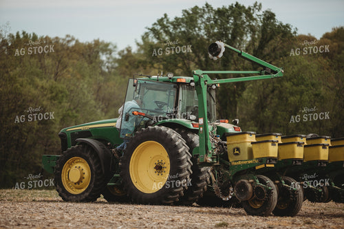 Farmer Getting into Tractor Planter 4019