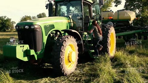 Climbing into Tractor Cab 2952