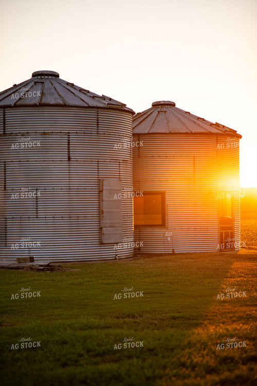 Sunset Through Grain Bin 136207