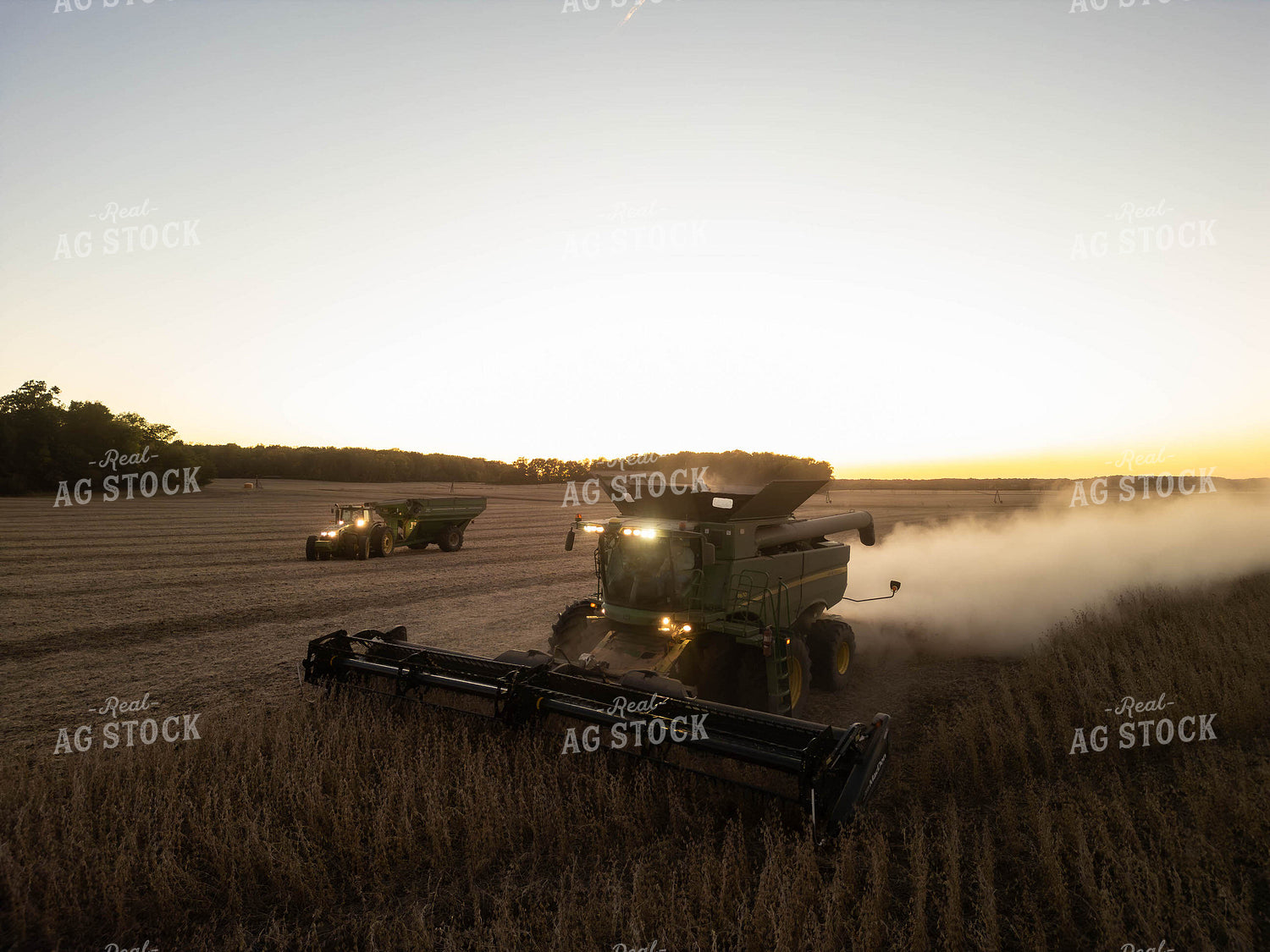 Aerial of Soybean Harvest 115455