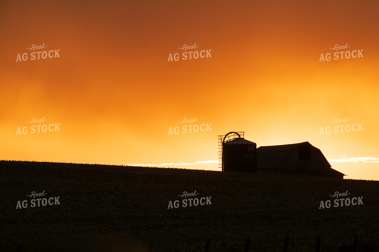 Sunset Over Barn and Silo 145106