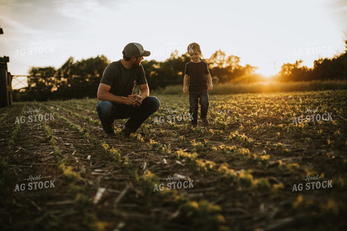 Farmer and Son in Field 6900