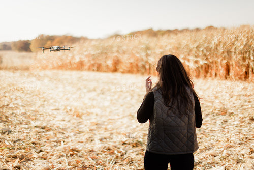 Female Appraiser Flying Drone 9436