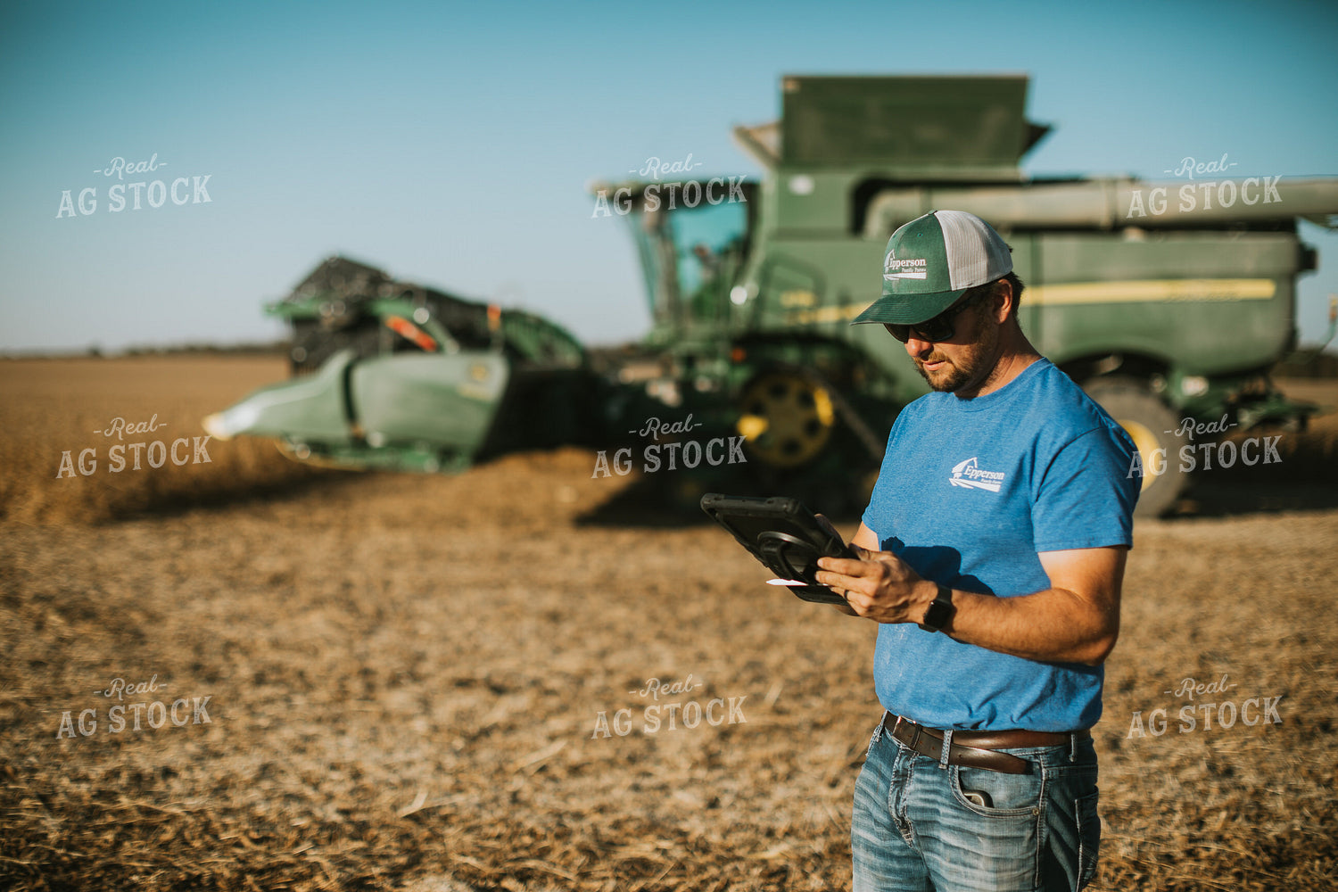 Farmer in Field With Tablet 7153