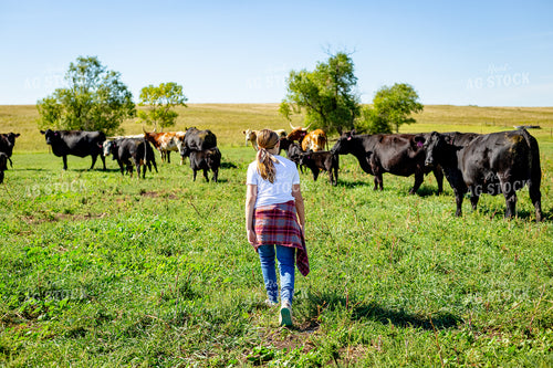 Farm Kid Walking in Pasture 155276