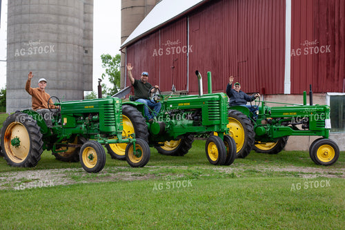 Multi-generational Family on Antique Tractors 132145