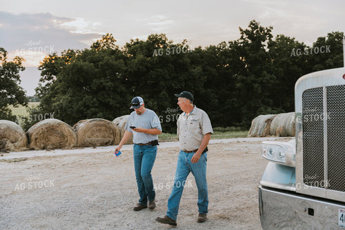Farmers Walking by Semi Truck 7805