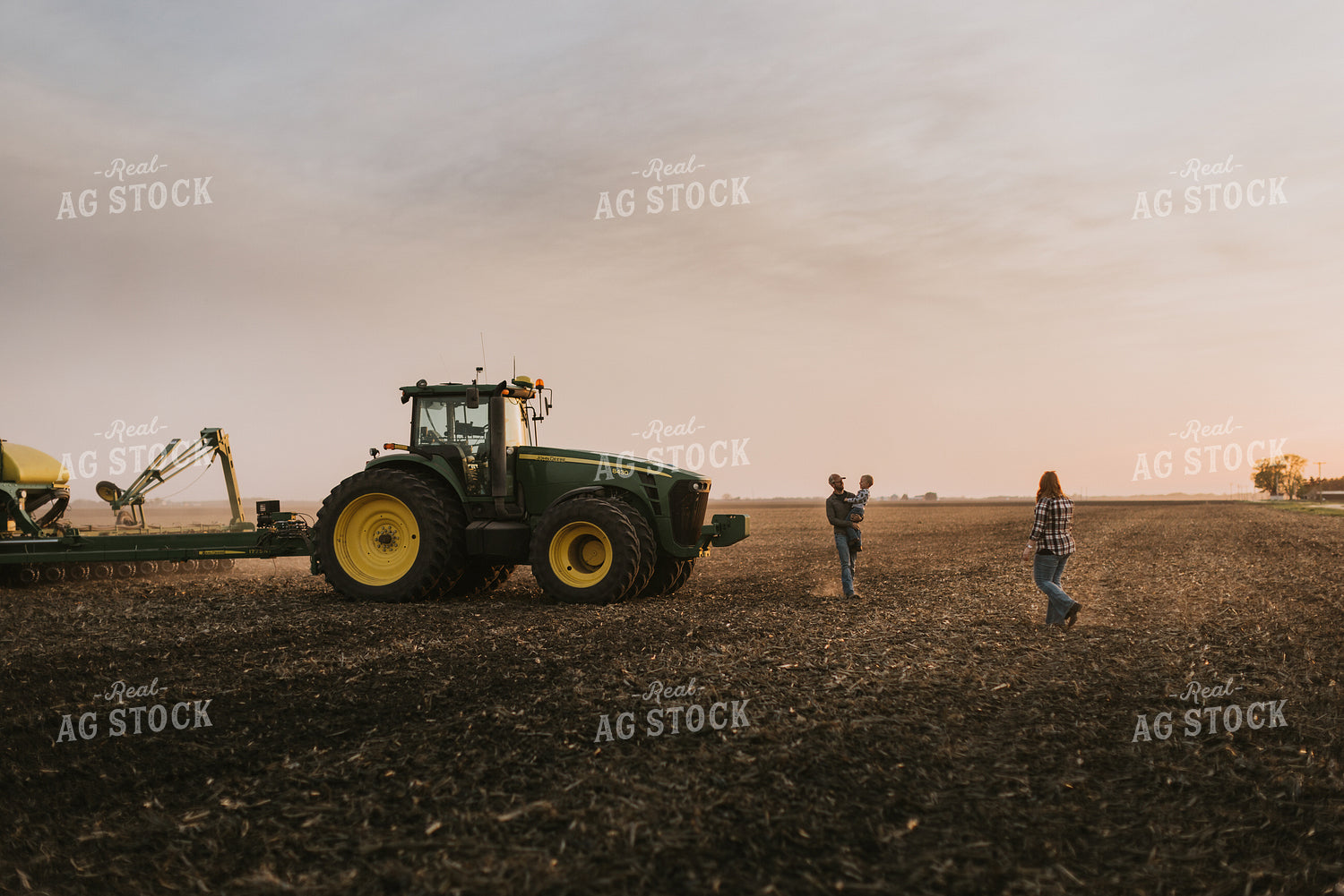 Farm Family in Field by Planter 8236