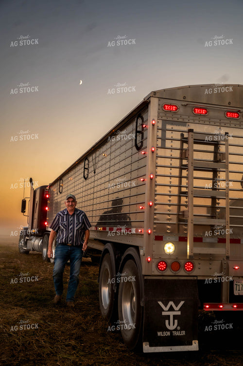 Farmer by Semi Truck 115606