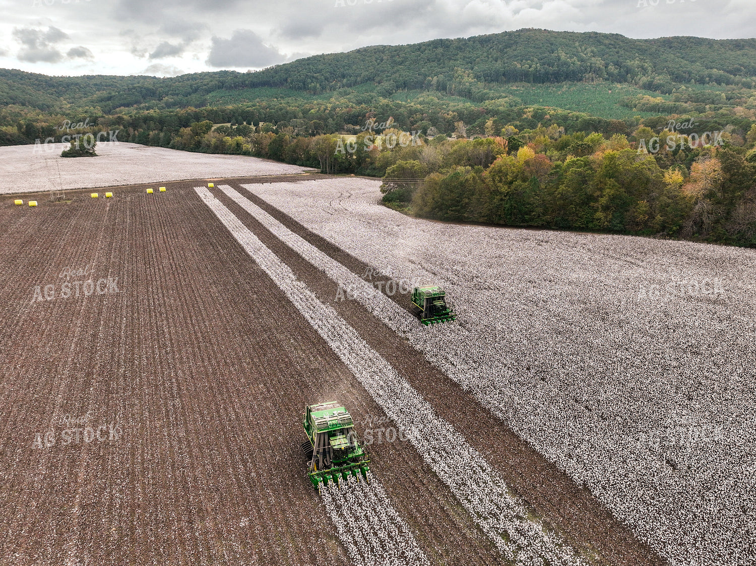 Aerial of Cotton Harvest 128110