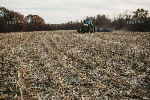 Tractor Disking Corn Field 3635