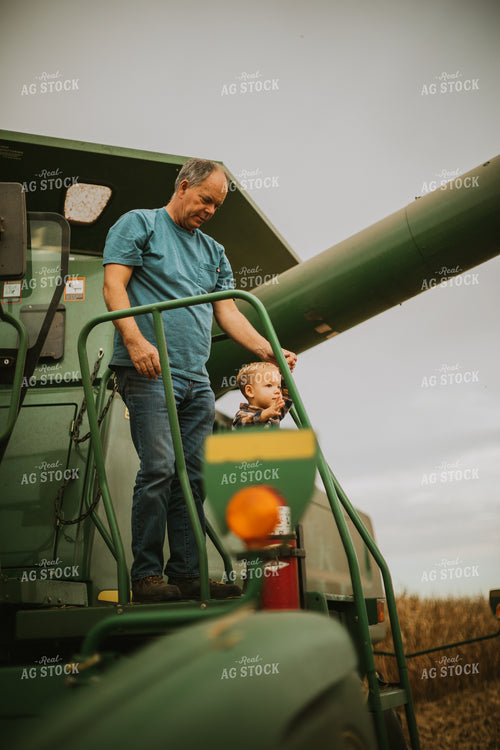 Farm Family Exiting Combine 6651