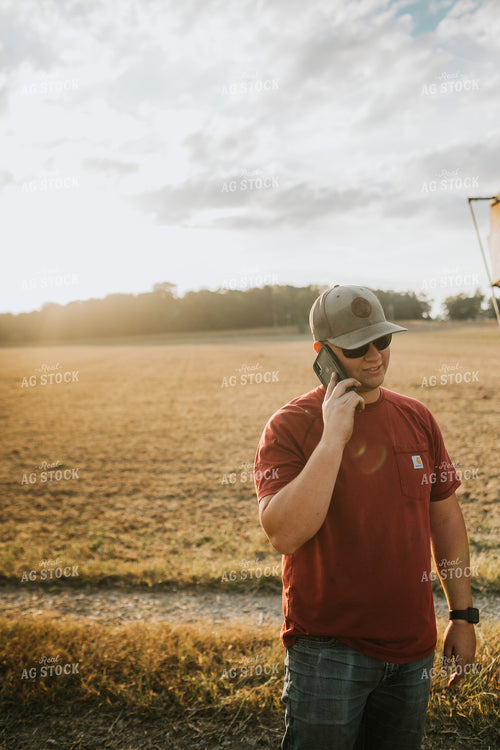 Farmer Talking on Cell Phone 4838