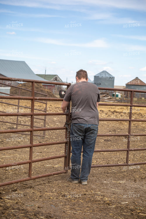 Farmer Closing Gate 155412