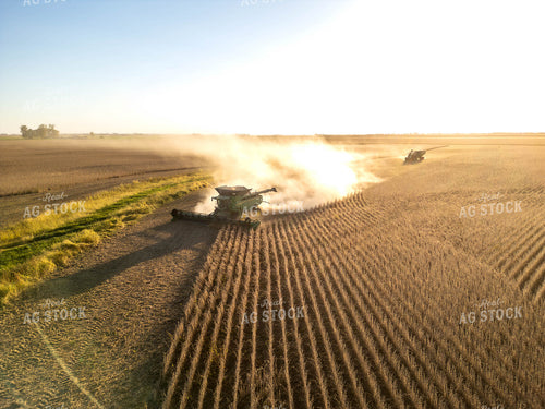 Aerial of Soybean Harvest 115610
