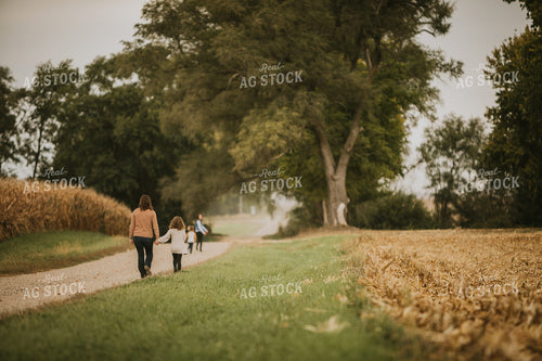 Farm Family Walking Down Road 6646