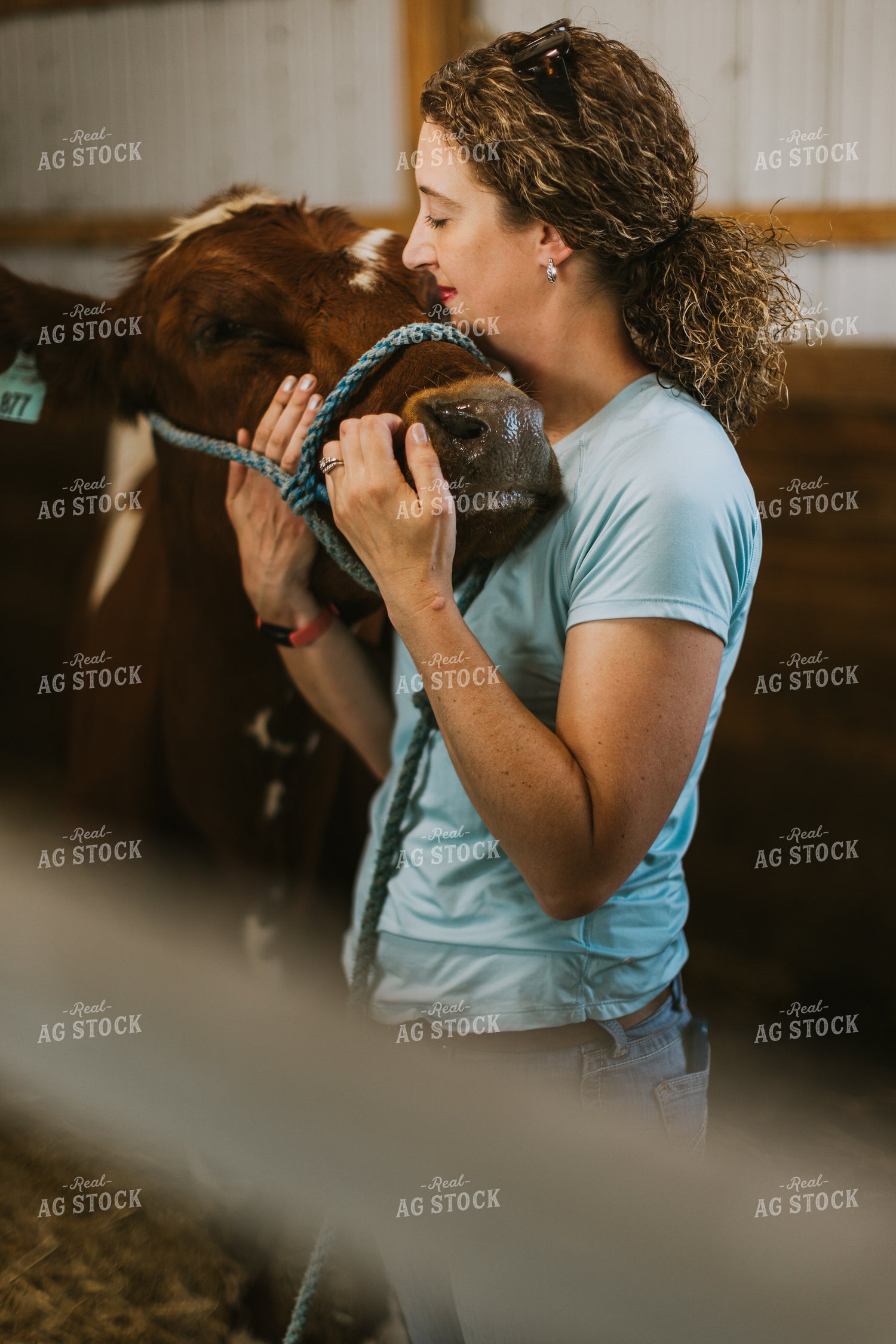 Female Farmer with Show Cow 7866