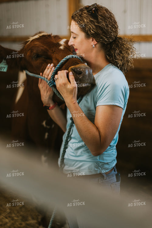 Female Farmer with Show Cow 7866