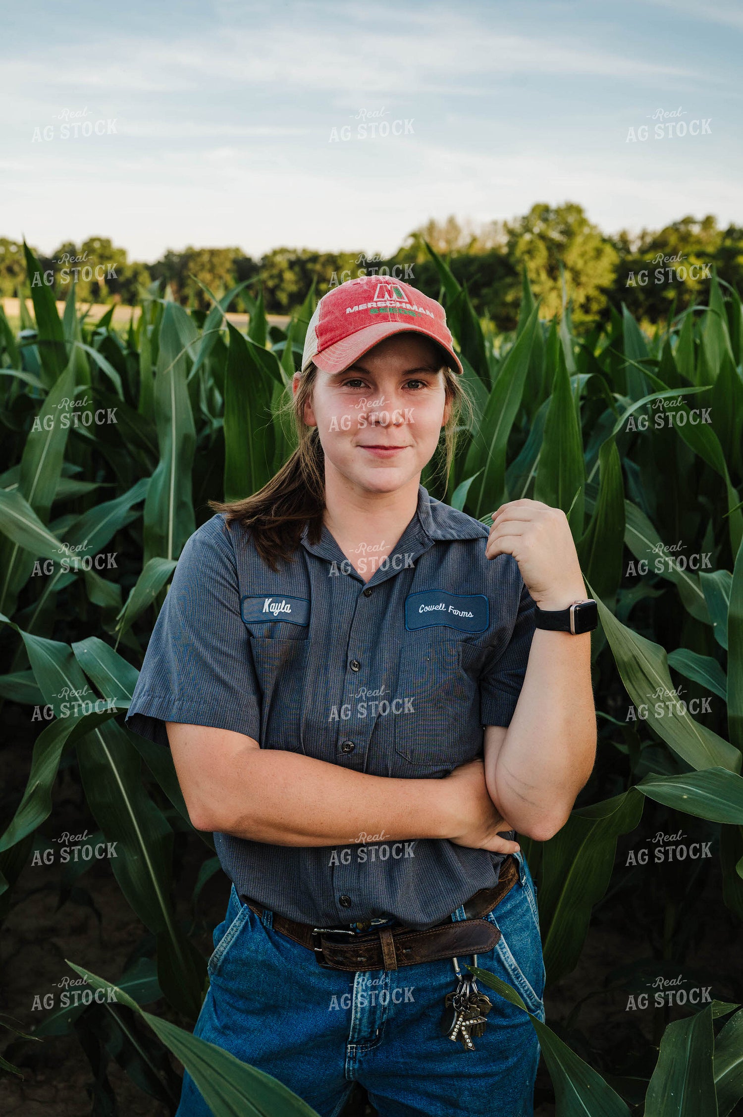 Female Farmer Checking Corn 115291