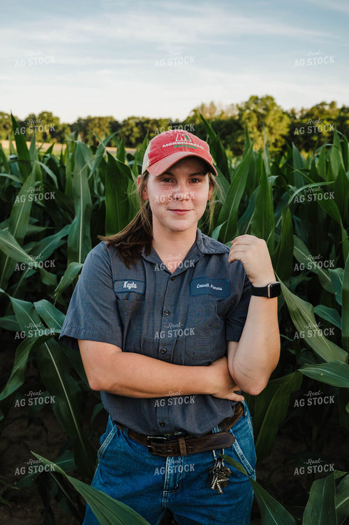 Female Farmer Checking Corn 115291
