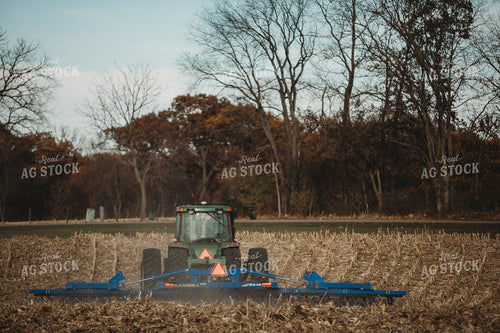 Tractor Disking Corn Field 3620