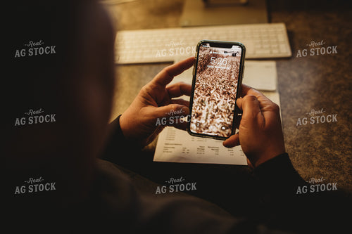 Farmer Using Smart Phone for Farm Accounting 3704